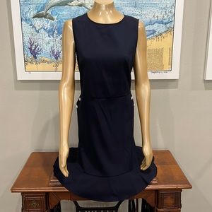 Navy inspired Sleeveless LOFT Ruffle Dress, Size 16